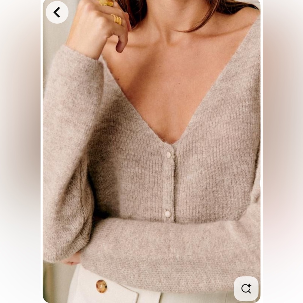 Sezane Barry Cardigan Beige Clair - Size M